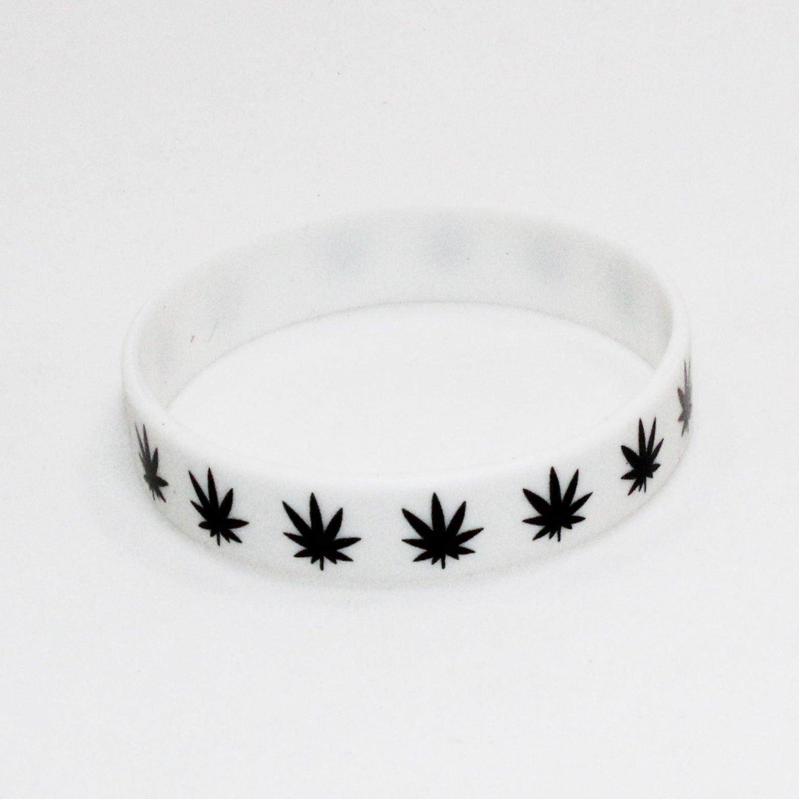 Silk Screen Hemp Leaf Silicone Bracelet