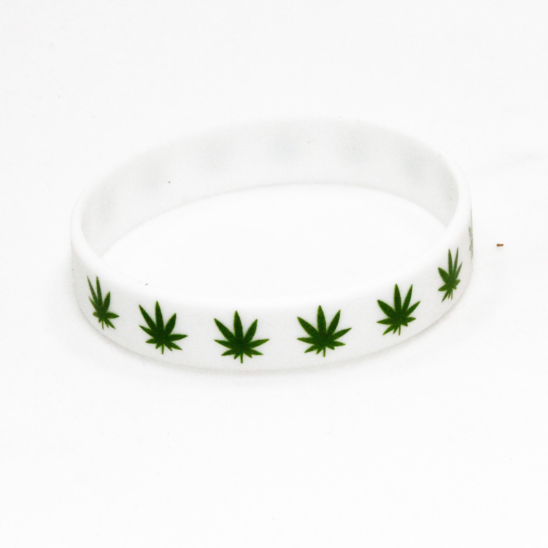 Silk Screen Hemp Leaf Silicone Bracelet